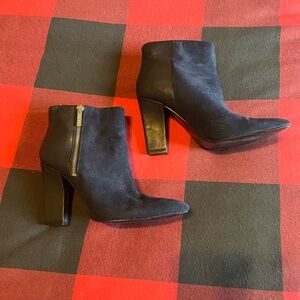 Nine West Navy Suede Heeled Boots